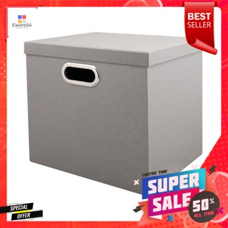 กล่องกระดาษ STACKO HOME 35x27x31 ซม. สีเทาCARDBOARD STORAGE BOX STACKO HOME 35X27X31CM GREY