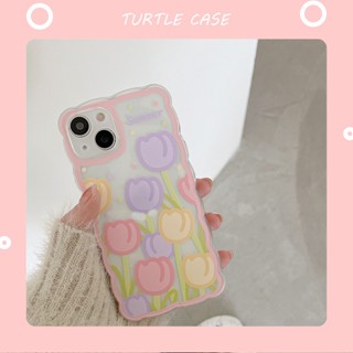 [พร้อมส่ง] เคสโทรศัพท์มือถือ ลายดอกทิวลิป คลื่นใหญ่ หลากสี สําหรับ iPhone 14 13 12 11 PROMAX XS XR XSMAX SE2020 6 7 8PLUS MINI