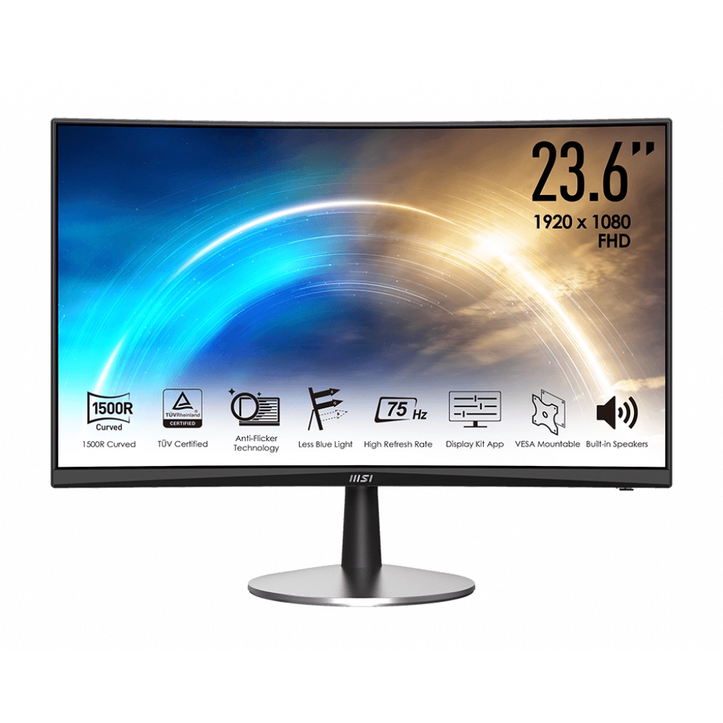 [ประกัน 3 ปี] MSI PRO 23.6" MP242C (VA,VGA,HDMI,SPK) 75Hz 1500Curved Monitor จอคอมพิวเตอร์ จอโค้ง - 