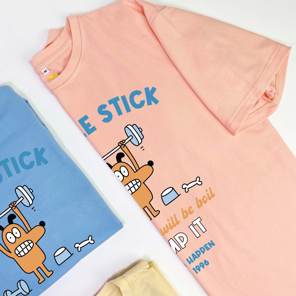 เสื้อยืด Dog Training Weight ผ้าคอตตอนโอเวอร์ไซส์แขนหลวม