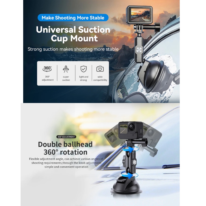 Telesin ตัวดูดกระจก  for GOPRO,DJI Action 5Pro/4/3,Insta360