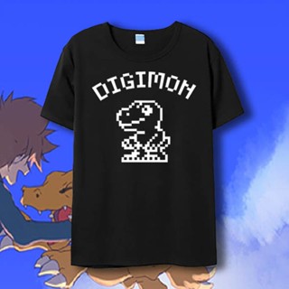 ℡✘☑เสื้อยืดแขนสั้น ผ้าฝ้าย 100% พิมพ์ลายดอกไม้ Digimon Adventure ทรงหลวม แฟชั่นฤดูร้อน สําหรับผู้ชาย และคู่รัก