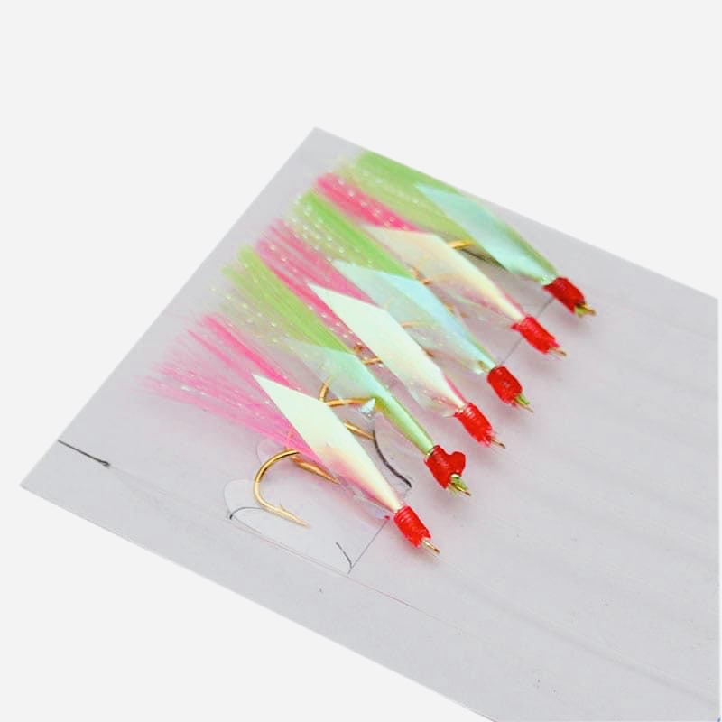 1-2 วัน (ส่งไวมากแม่) SABIKI SABA-KAWA เบ็ดโสก ซาบิกิ ชมพูส้มเหลืองเขียว มีเบ็ดตกปลา 6 ตัว【Super Tha