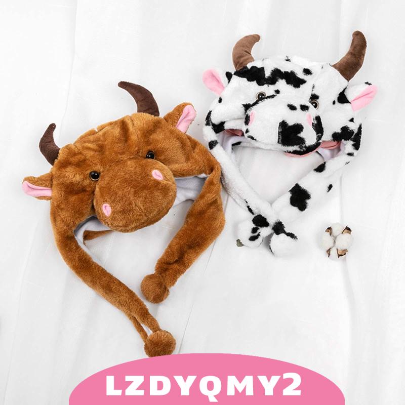 [Lzdyqmy2] หมวกบีนนี่วัวน่ารักผู้ใหญ่เด็กชุดแฟนซีหมวกฤดูหนาว ราคา ถูกที่สุด ดีลบีเคเค แกลเลอรีภาพที่ 6