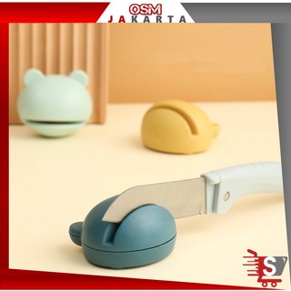 DIJUAL MURAH H5489 Alat Pengasah Pisau / Pengasah Pisau Gunting Bentuk Kepala Kodok / Asahan Portabel Pisau Karakter Lucu / Sharpener