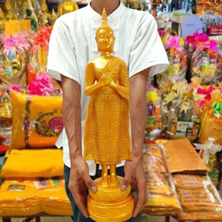 พระพุทธรูปประจำวันศุกร์ ปางรำพึง สูง 23 นิ้ว สีทองPremiumGold เหมาะบูชาเองที่บ้านหรือถวายทำบุญที่วัดก็ดี