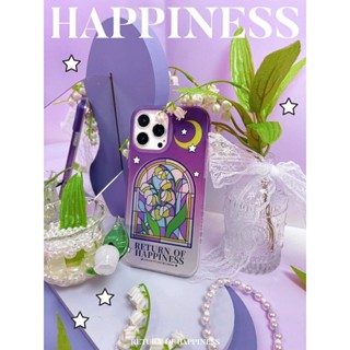 (Pre-order) เคสไอโฟน สีม่วง Happiness จากแบรนด์ JOEJOE STUDIO