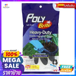 โพลีไบรท์ ถุงมือยาง HEAVY DUTY LPOLY DURABLE HEAVY DUTY LATEX GLOVES L