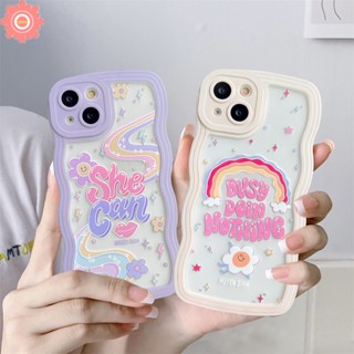 เคสโทรศัพท์มือถือแบบนิ่ม ลายข้อความภาษาอังกฤษ สีรุ้ง สําหรับ OPPO A17 A16 A12 A15s A7 A5s A15 A57 A55 A1K A17k Reno 5 6 7 8 4F 4Lite A16K A96 A95 A54 A74 A76 F9 A16E A53 A9 A5 A16s A3s A12E A52 A33 A72 เคส TPU