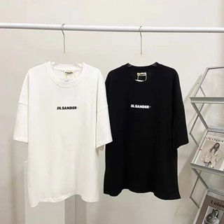 เสื้อสีขาว ใหม่ 21Ss จิลซานเดอร์ฤดูร้อนแฟชั่นมินิมัลลิสต์พิมพ์มินิมัลลิสต์แขนสั้นเสื้อยืดผู้ชาย ]hi