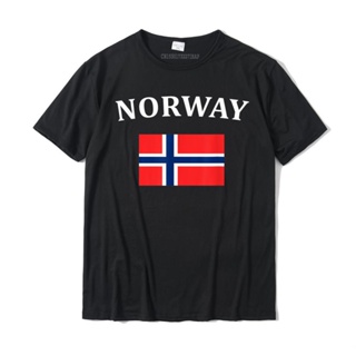 แฟชั่น☑◆Norwegian Pride Flag Norway Great Gift T-Shirt Mens Brand New Slim Fit T Shirt Cotton Top เสื้อยืดยุโรป Product