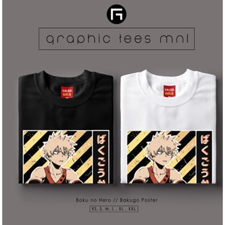 เสื้อยืดกราฟิก MNL GTM Boku no Hero Bakugo โปสเตอร์โปสเตอร์เสื้อยืด Unisex แบบกําหนดเองสําหรับผ =~V