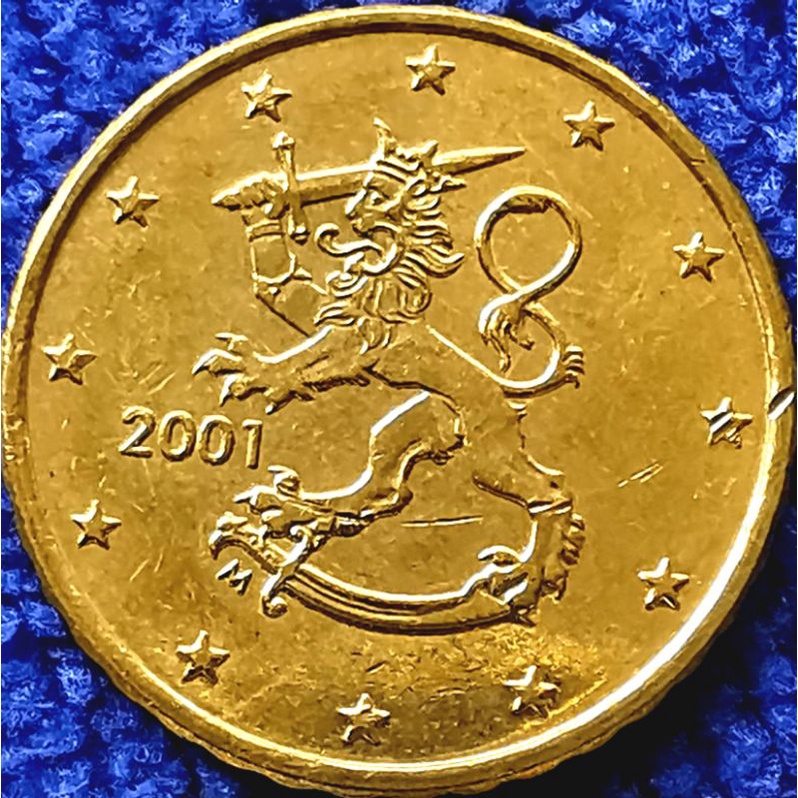 เหรียญ​ยูโร​ ฟินแลนด์​ Finland, 10 Euro Cent,​ใช้แล้ว, #​3236E