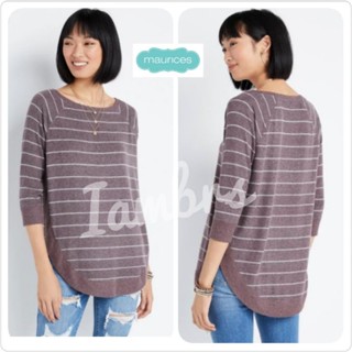 Maurices Knit Purple Sweatshirt เสื้อถักทอเนื้อนุ่ม แบรนด์ Maurices