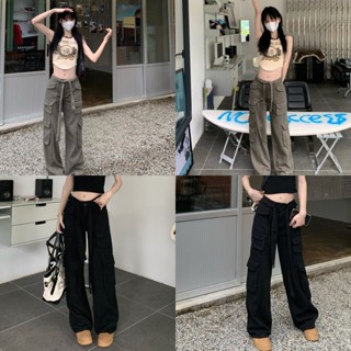 พร้อมส่ง 2 สี 🍒⛱ Momo Y2K pants กางเกงขายาวทรงสวยแนวมาก (37986)