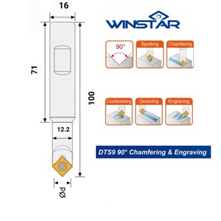 แชมเฟอร์ 90องศา-D16*100Lพร้อม10เม็ด WINSTAR
