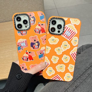 【Popcorn Bear】Casetify Case iPhone Case for 14 Pro 14ProMax 13 Pro 12 14 plus11 Pro Max XR X XS Max 7/8 Plus Shockproof Fashion Soft TPU Silicone ins tide