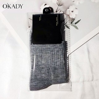 OKADY【มีสินค้าในสต๊อก】ถุงเท้าขาว ถุงเท้าผ้าฝ้ายบรรจุเป็นรายบุคคลและราคาไม่แพง
