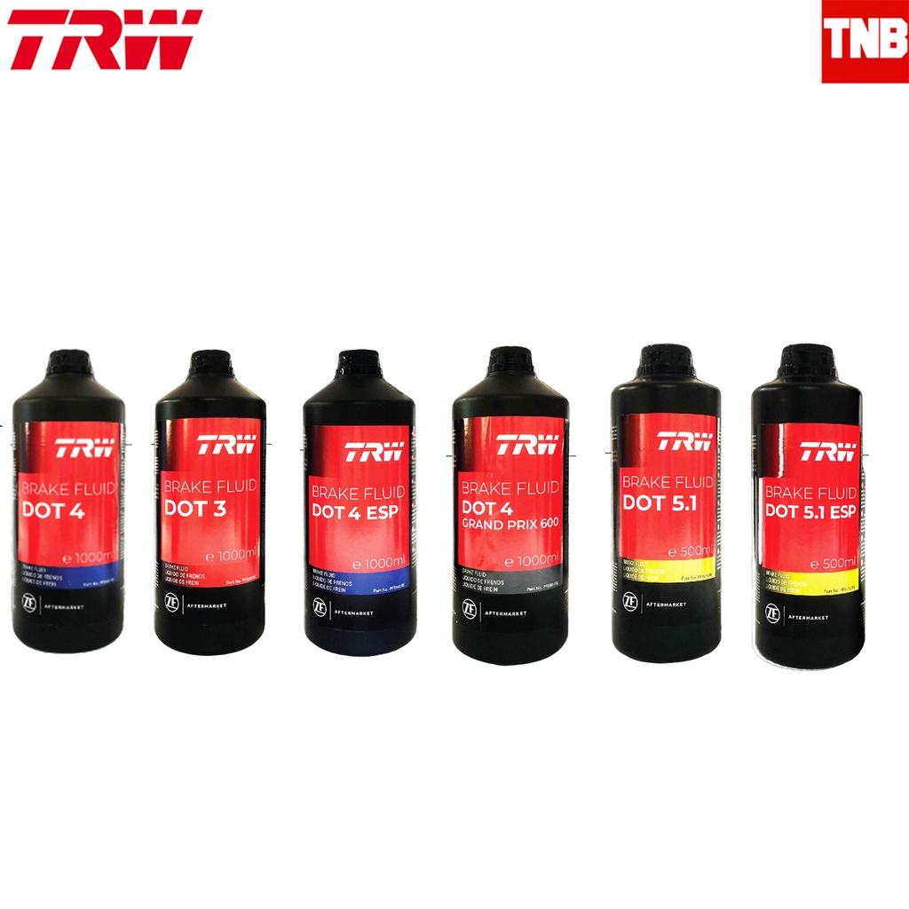 TRW น้ำมันเบรค Brake Fluid Dot 3 / Dot 4 / Dot 4 ESP / Dot 5.1 / Dot 5.1 ESP ขนาด 500 ML 1,000 ML