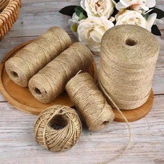 ม้วนใหญ่! 6mm Jute Rope Cord StringTwine Burlap Ribbon เชือกมะนิลา เกรด เมตร เส้นผ่านศูนย์กลาง 6 มม เชือกมะนิลา ยกม้วน