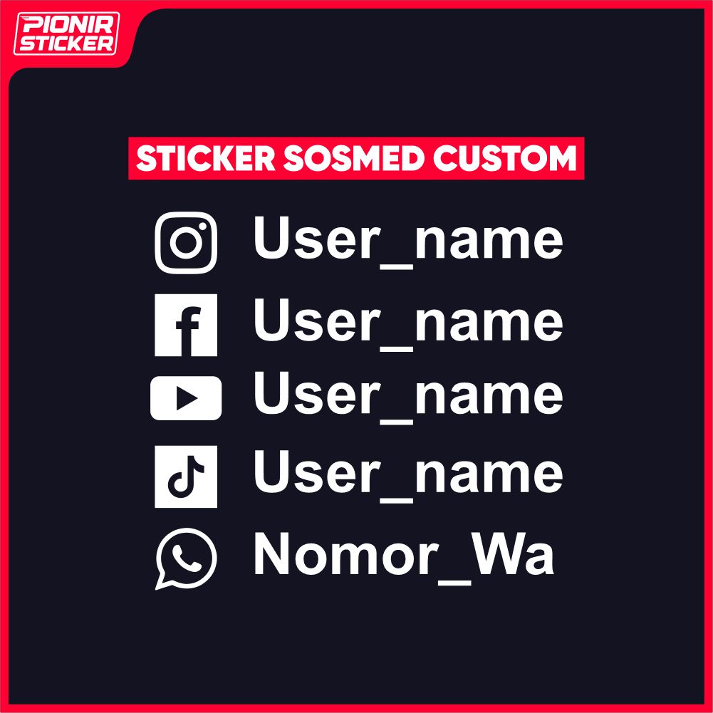 Social Media Account Name Stker Cutting Sticker Social Media Writing
