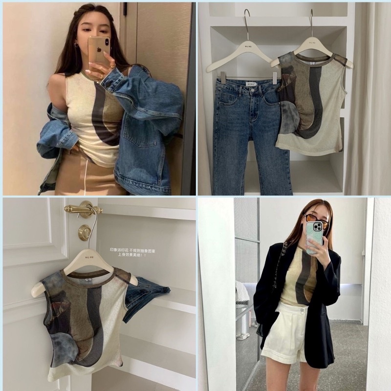 เสื้อแขนกุด ซีทรู งานป้าย WG.WE🇰🇷