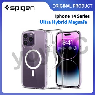 Spigen Ultra Hybrid Mag เคสโทรศัพท์มือถือ แบบใส เนื้อแมตต์ คริสตัล สีดําด้าน กันกระแทก สําหรับ iphone 14 Pro Max 14 Pro 14 Plus 14