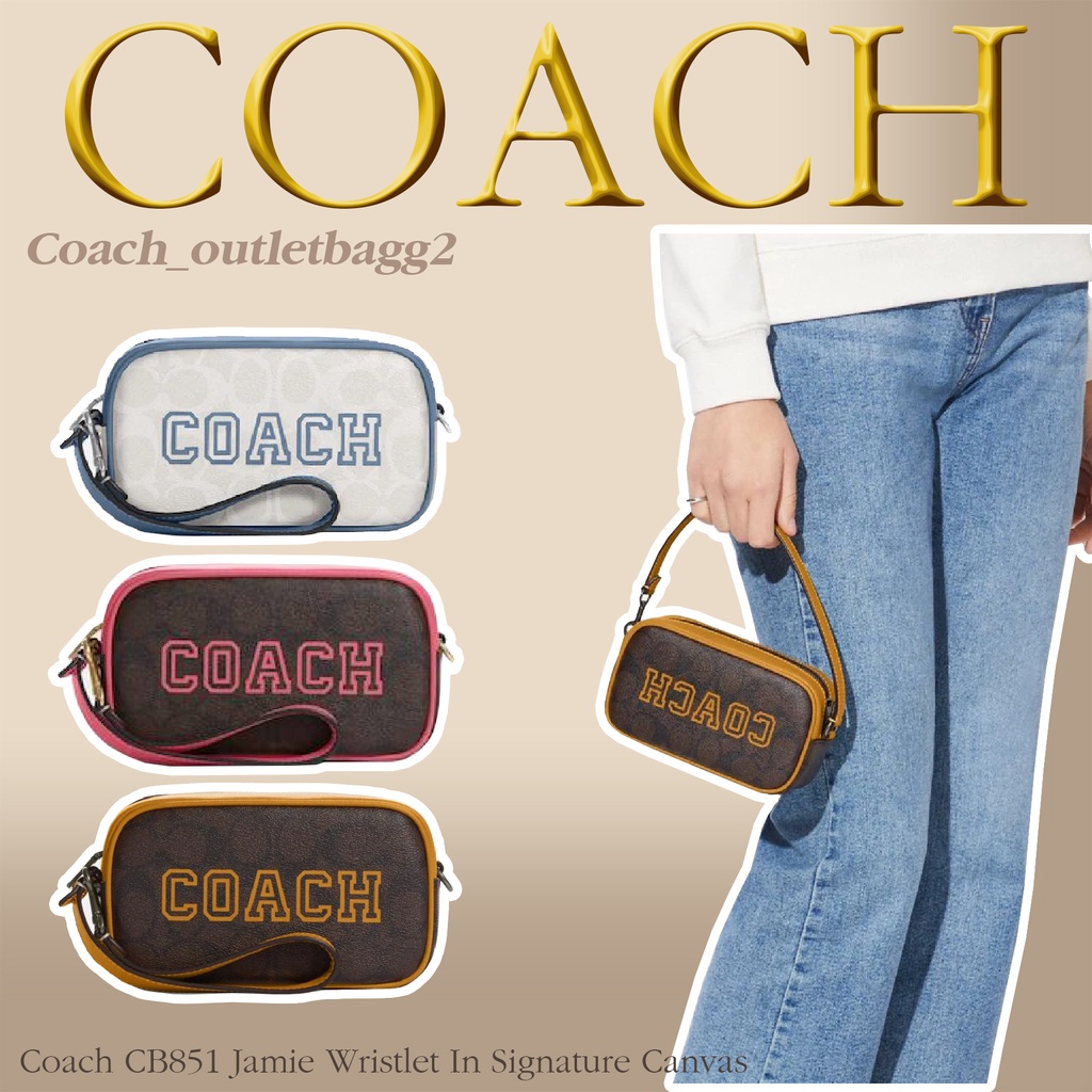 Coach CB851 Jamie Wristlet In Signature Canvas