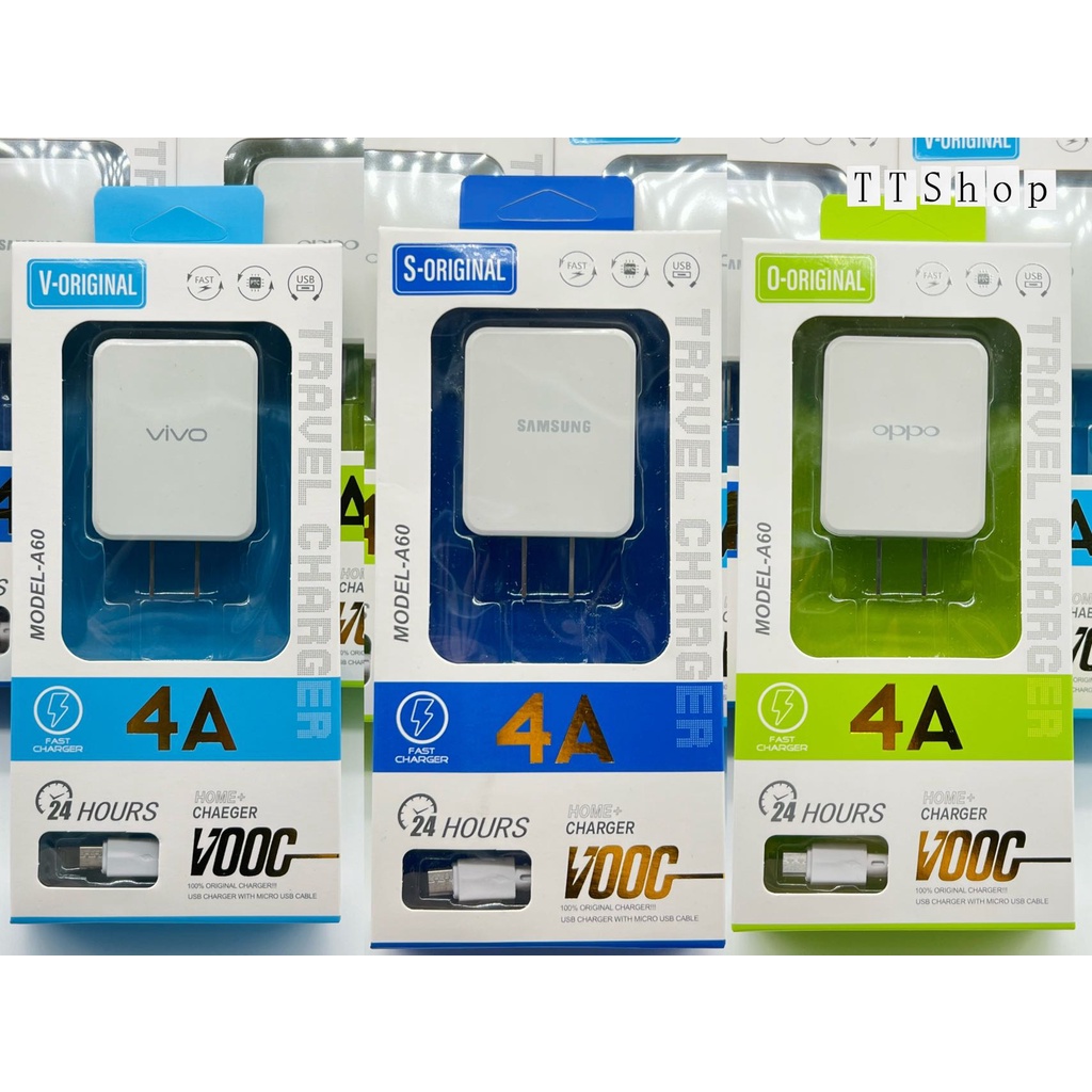 ชุดหัวชาร์จเร็ว+สายชาร์จเร็ว ชุดชาร์จ4A /A80 หัวชาร์จ+สายชาร์จ ชาร์จเร็ว รองรับทุกรุ่น
