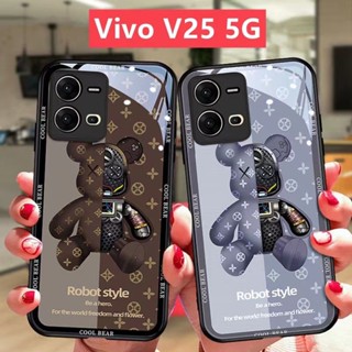 เคส Vivo V25 5G เคส Vivo V27 5G เคส Vivo V25E V25Pro V27E V27Pro V23 V23E Y76T1X Y33S Y21 Y21T V21 V21Eเคสโทรศัพท์มือถือกระจก กันรอยกล้อง ลาย Bearbrick สําหรับ