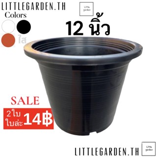 Little กระถาง  12   นิ้ว (สีขาวออร่าA+🤍)(ดำเงาA+🖤)(สีอิฐ🧱)(สีใสA+💎)(Air pot)