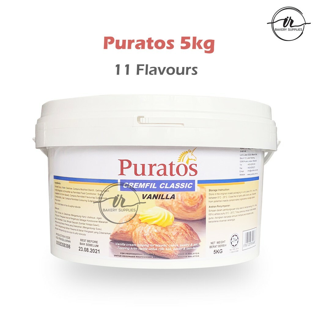 [5กก.] การกรอก Puratos - วานิลลา, ข้าวโพดหวาน, ข้าวโพดเค็ม, ลิ้นจี่, ทุเรียน, ลิ้นจี่