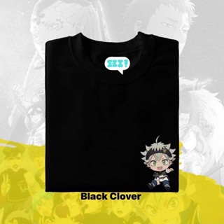 เสื้อยืดสีพื้น เสื้อเด็กหญิง ชุดโคลเวอร์สีดําปรับแต่งคําสั่ง tees highquality unisex V[# Tee