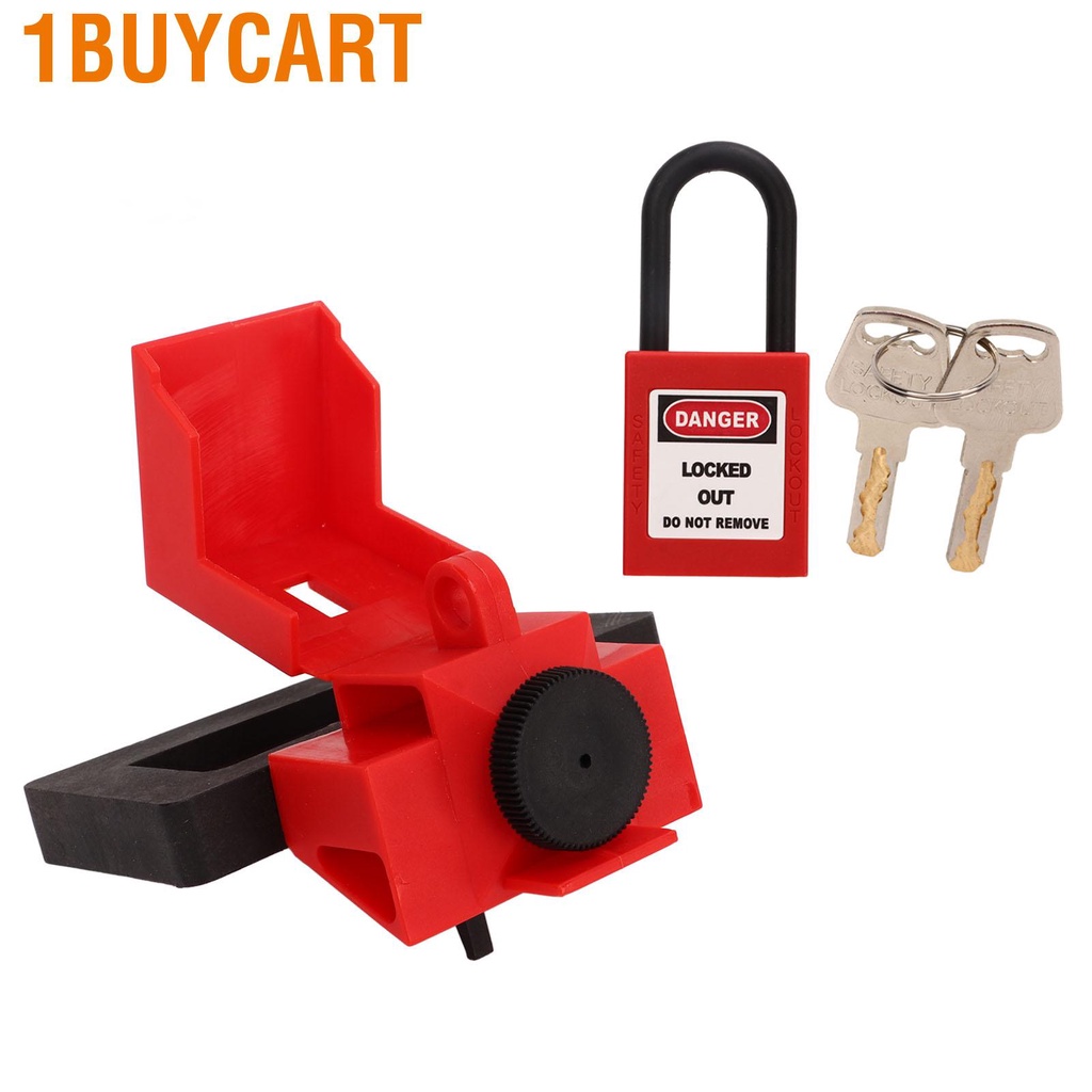 1buycart Clamp On Breaker Lockout Safety Padlock Kit Nylon Universal Heat Resistant Lock Out Tag