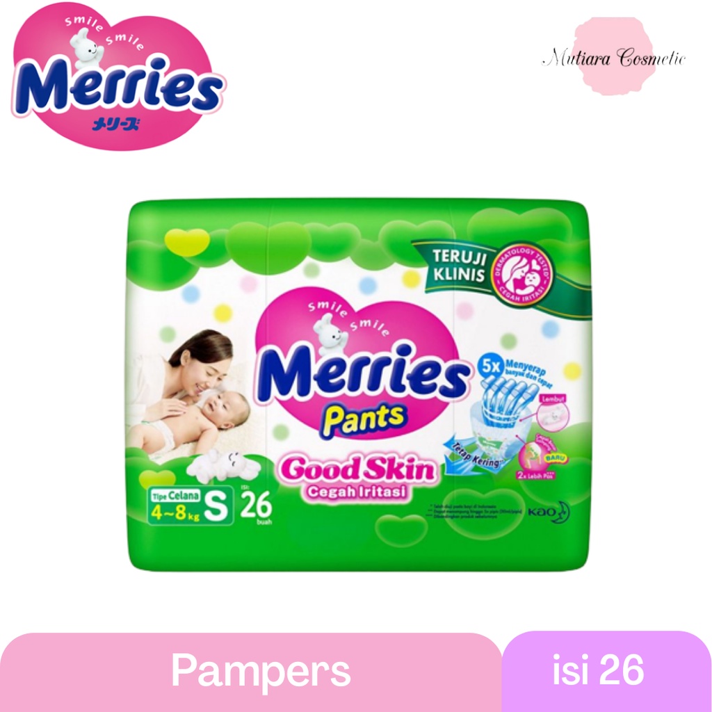Merries Pants Good Skin ป้องกันระคายเคือง S มี 26 | Pampers