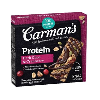 Carmans Dark Choc &amp; Cranberry Protein Bar 200g