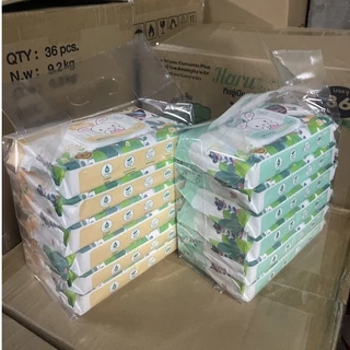 แพ็ค 6 ห่อ กระดาษทิชชู่เปียก ฮารุ Haru ห่อละ 40 แผ่น รวม 240 แผ่น สูตร ขมิ้น พร้อมส่ง