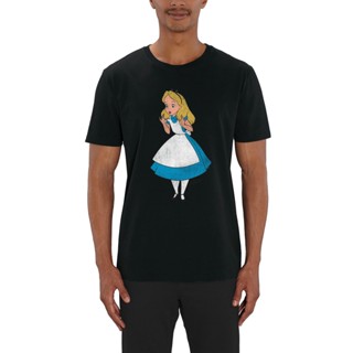 เสื้อยืดลําลอง ผ้าฝ้าย แขนสั้น คอกลม พิมพ์ลาย Alice In Wonderland Classic Surprise Pose สไตล์เกาหลี สําหรับผู้ชาย