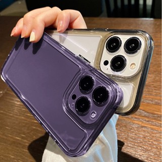 【สีม่วงเข้ม】เคสโทรศัพท์มือถือ แบบใส กันกระแทก สําหรับ iPhone 14 Pro MAX 13 12 11 Pro MAX XS MAX XR X 7+ 8 14 Plus