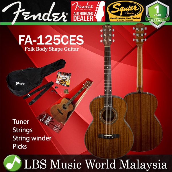 Fender FA-125S ชุดกีต้าร์โปร่งพื้นบ้าน Solid Top Mahogany (FA125S FA125)