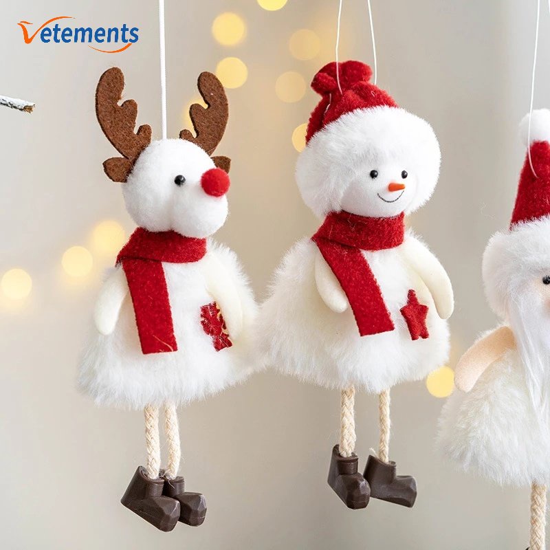 [VES Christmas] จี้ตุ๊กตากวางเอลก์ ซานต้าน่ารัก ขนาดเล็ก สําหรับตกแต่งต้นคริสต์มาส วันหยุด 1 ชิ้น
