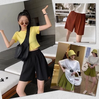 กางเกงพลีทขาสั้น ใส่สบาย อัดกลีบ พริ้วทรงสวย Free size พร้อมส่ง