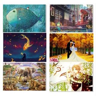 ✶❃Wooden Puzzle 1000 Pieces Adult Educational Puzzle Relaxation Puzzle Children s Toys Landscape Famous Painting 1000 Pi