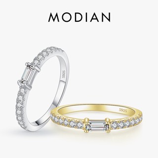 Modian แหวนเงินแท้ 100% 925 ประดับเพทาย AAAAA สไตล์คลาสสิก ค…