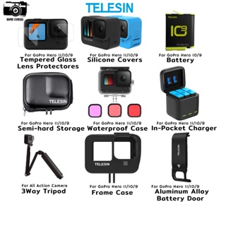 TELESIN Tempered Glass/Battery/ProtectorCase/Waterproof Case/charger  Gopro 11/10/9  ส่งจากไทย