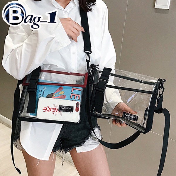 bag_1(BAG1790) กระเป๋าสะพายข้างพลาสติกใสกันน้ำ FASHION