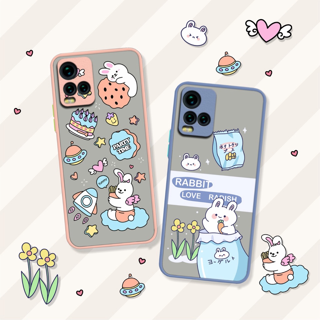 กระต่าย HYBRID PRINTING กรณี iphone 6 7 8 plus x xr xs max 11 12 pro max vivo Y19 y53s 4G y51 2020 y