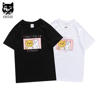 เสื้อเด็กหญิง เสื้อวินเทจผญ เสื้อสาวอวบ - RIPNDIP 07 ของแข็ง Tees กราฟิก Tees โสดคําสั่ง Tees Tee