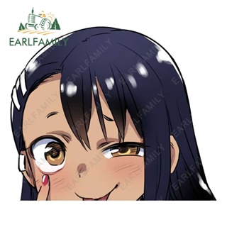 Earlfamily สติกเกอร์ไวนิล ลายการ์ตูนอนิเมะ Nagatoro Peek Caravan ขนาด 13 ซม. x 11 ซม. สําหรับติดตกแต่งรถยนต์