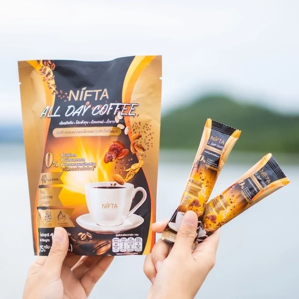(1 ซอง) NIFTA ALL DAY COFFEE กาแฟลดน้ำหนัก กาแฟอราบิก้าระดับพรีเมี่ยม แคลต่ำ ช่วยระบบเผาผลาญ คุมหิว ไม่มีไขมันทรานส์ thumbnail 3